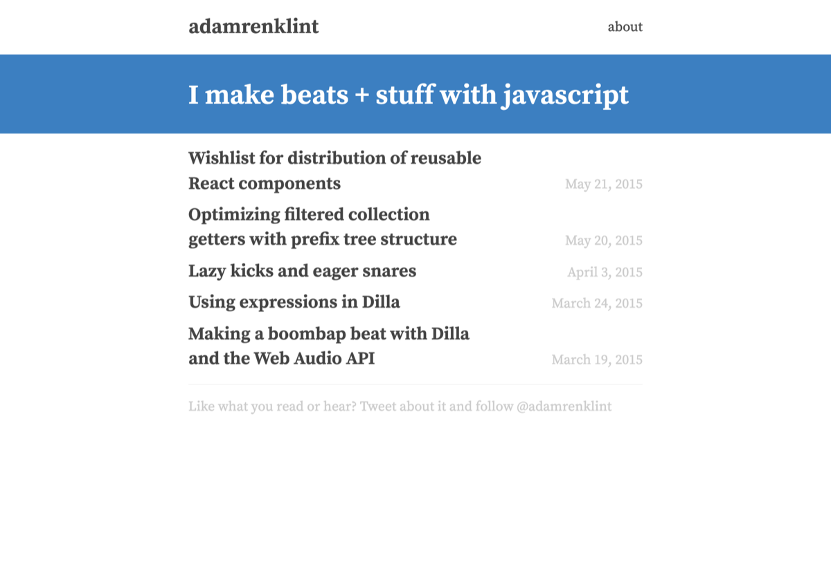 The 2015 design: a serif typeface with a blue band